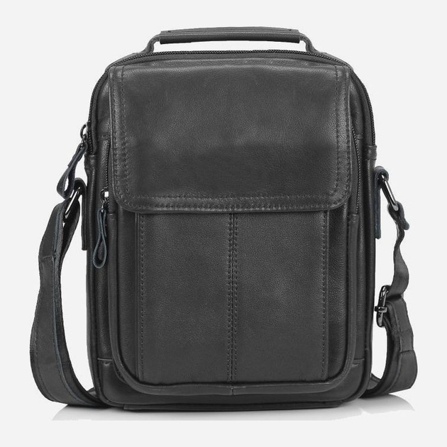 Men's genuine leather messenger bag over the shoulder