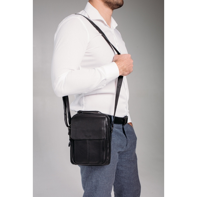 Herren Echtleder Messenger Bag über der Schulter