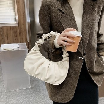 Women's bag 6072 baguette milky white