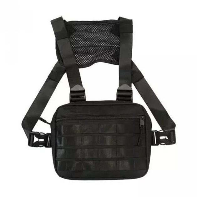 Chest bag made of Cordura 1000D unloading for men with Molle system, black