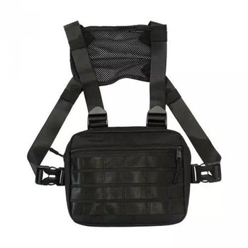 Chest bag made of Cordura 1000D unloading for men with Molle system, black