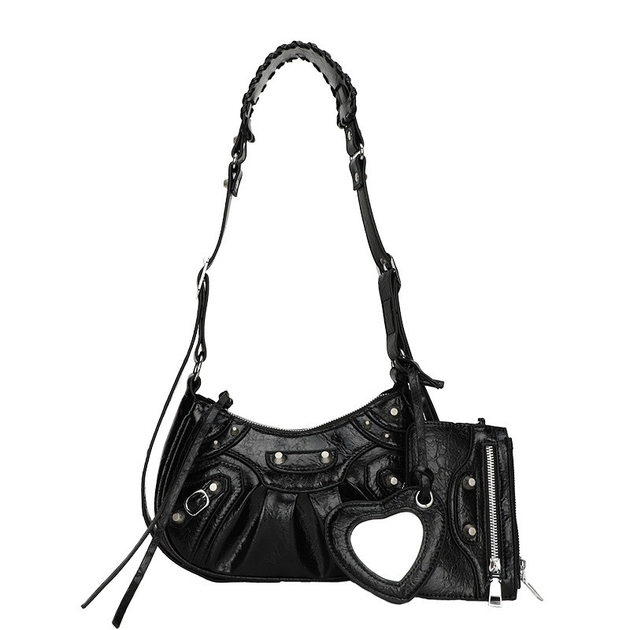 Women's bag 8819 cross-body patent black