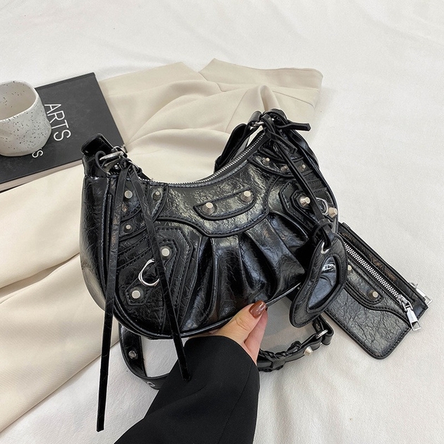 Damentasche 8819 Crossbody Lack schwarz