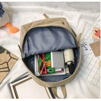 Urbaner Schulrucksack für Damen 37*28 für Teenager und Studentinnen Kleiner beiger Rucksack für die Schule und die Stadt