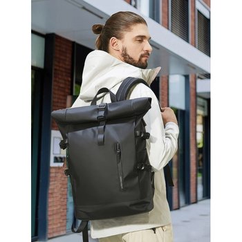 Men's and women's rolltop backpack with 15 inch laptop compartment / large city and tourist rolltop for travel 9542