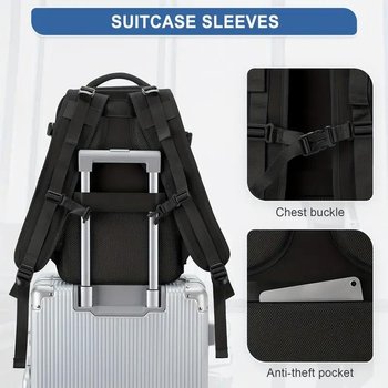 Rucksack für Handgepäck 40*25*20 wasserdicht schwarz