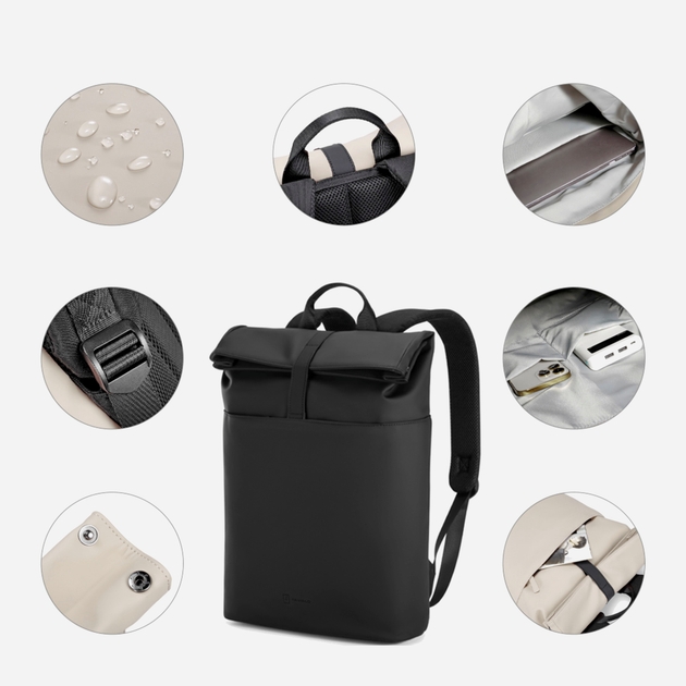 Wasserdichter 15L Rucksack aus Kunstleder