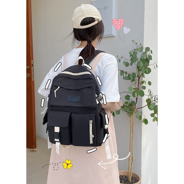 Rucksack Herren Damen Kinder Schultasche schwarz