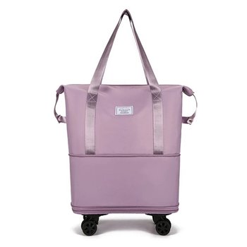 Foldable travel bag for hand luggage on wheels Lilac