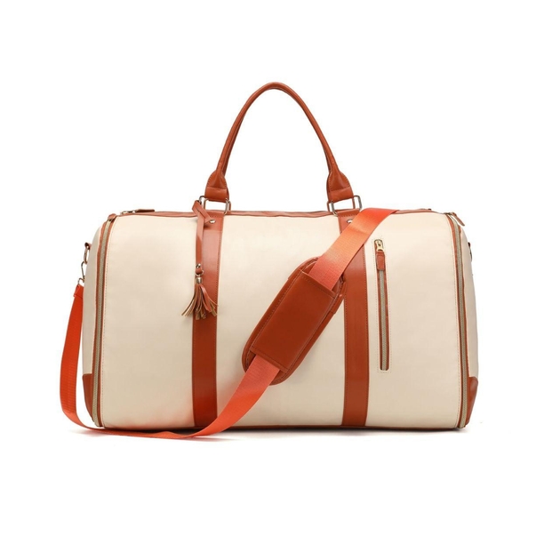 Сумка дорожная ручная кладь в путешествие размер 52х26х32 см бежевая