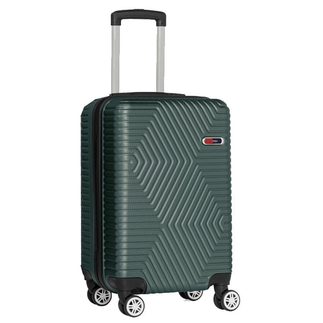 Small plastic suitcase on wheels 45L GD Polo 60k001 emerald