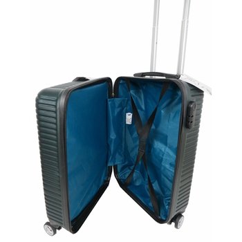 Small plastic suitcase on wheels 45L GD Polo 60k001 emerald