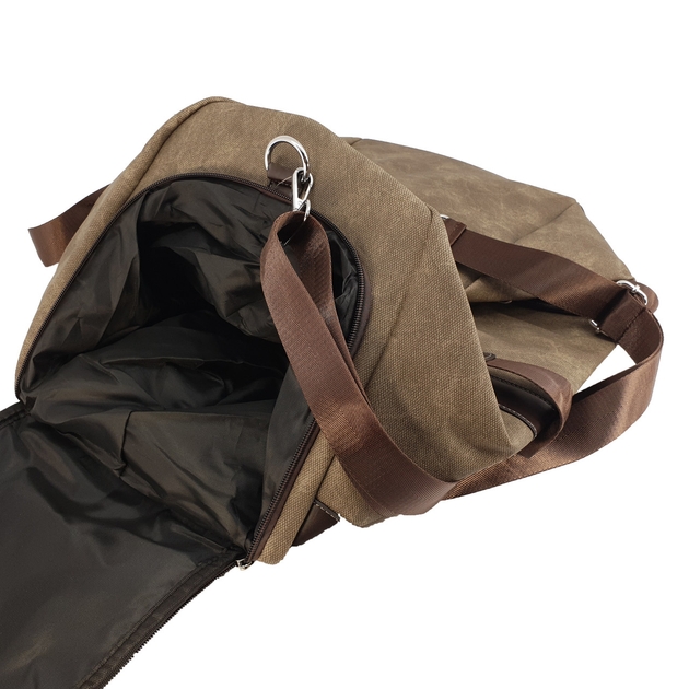 Travel bag, hand luggage with shoe compartment, brown