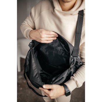 Дорожня сумка Білий Найк чоловіча для подорожей чорна 50*26*20 см, спортивна сумка чоловіча