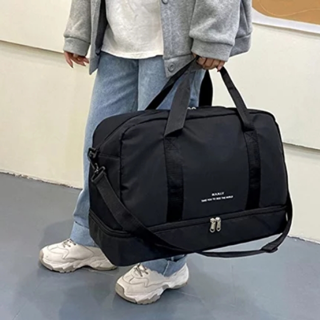 Damentasche, groß, hat 7 verschiedene Fächer, belastbar bis 20 kg, schwarz
