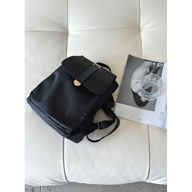 Damenrucksack, urban, kleiner Rucksack, Jugend, geräumige Aktentasche, für Mädchen, Studentinnen, Teenager, zum Spazierengehen, Reisen, für den Alltag, universell, stylisch, Schwarz 62533