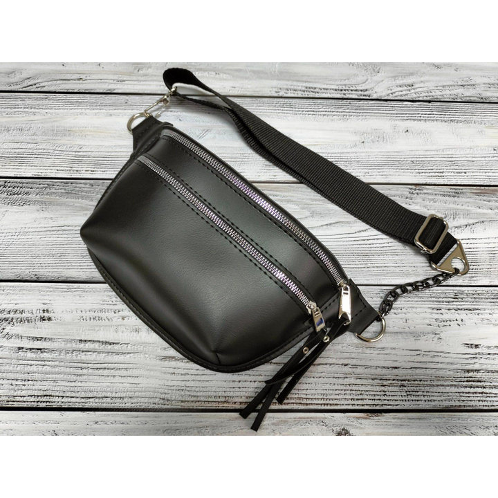 Women's black eco-leather bag