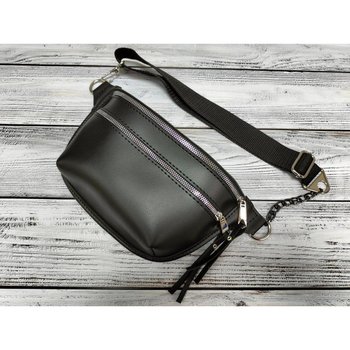 Women's black eco-leather bag