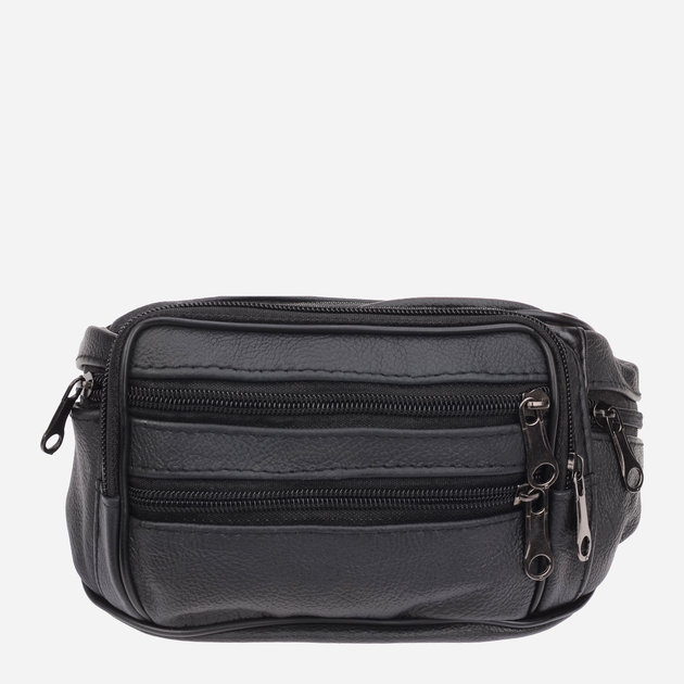 Мужская кожаная сумка на пояс (бананка)