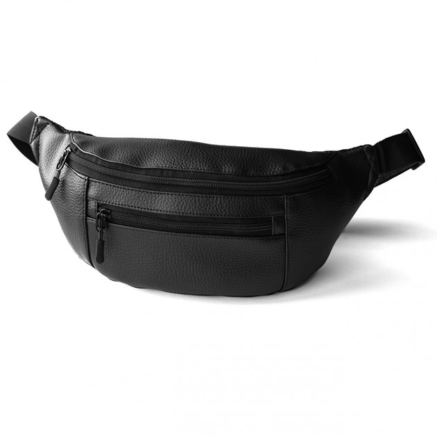 Schwarze BLAST-Gürteltasche für Herren aus strukturiertem Öko-Leder