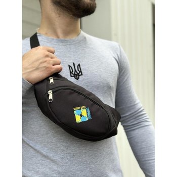 Bum bag with 2 zipper compartments 34x14 Black