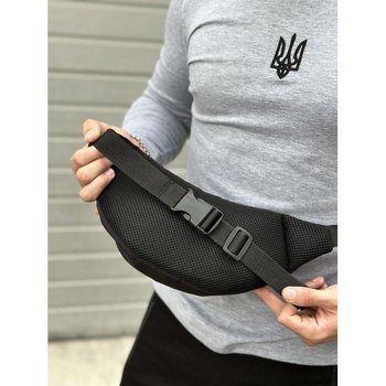 Bum bag with 2 zipper compartments 34x14 Black