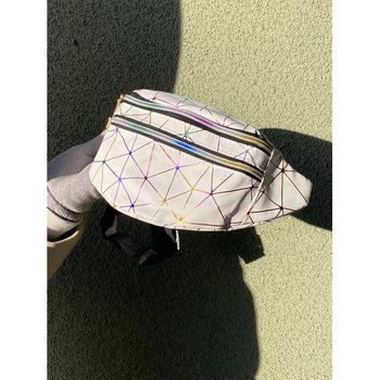 Women's three-compartment banana bag "SWEET WEB" waist bag for children, white