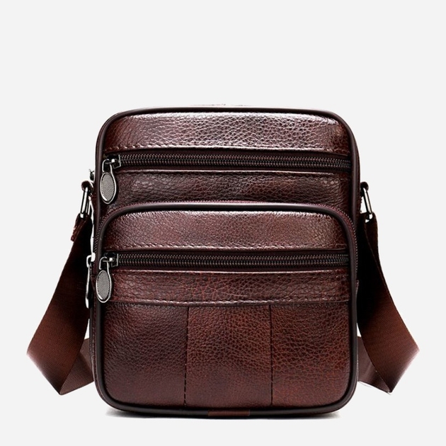 Tablet-Umhängetasche aus echtem Leder für Herren