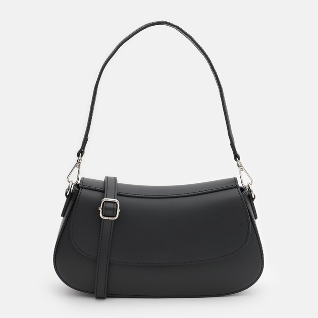 Women's cross-body shoulder bag made of genuine leather, medium