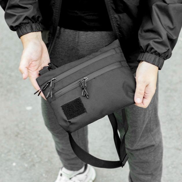 Сумка через плечо BLOK Slim барсетка черная тканевая