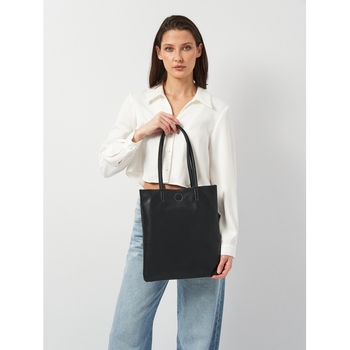 Women's leather shopper bag