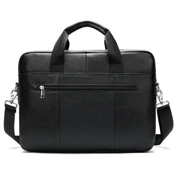 Men's leather bag, roomy briefcase for documents, laptop, office, leather