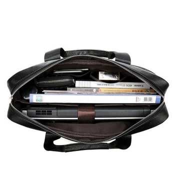 Herren Ledertasche, geräumige Aktentasche für Dokumente, Laptop, Büro, Leder