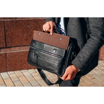 Herren Ledertasche, geräumige Aktentasche für Dokumente, Laptop, Büro, Leder