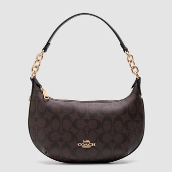 Women's baguette bag made of genuine leather, medium