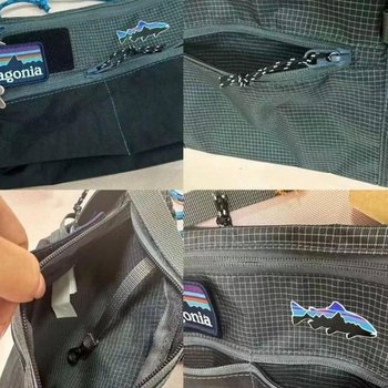 Herren-Umhängetasche mit Patagonia-Logo (Patagonia breit) U48 mit Chevron Schwarz