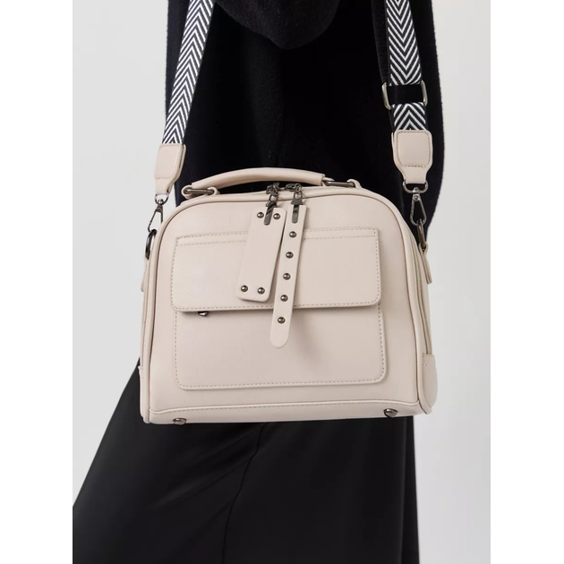 Damen Crossbody Umhängetasche mit breitem Riemen, stylische Handtasche, klassische Jugendtasche, 2 Riemen inklusive