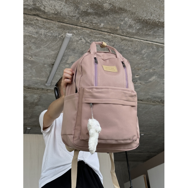 Jugendrucksack für Teenager, urbaner, stylischer Teenagerrucksack für Schüler, lässiger, geräumiger Schulranzen für Mädchen mit Schlüsselanhänger