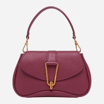 Women's baguette bag made of genuine leather, small