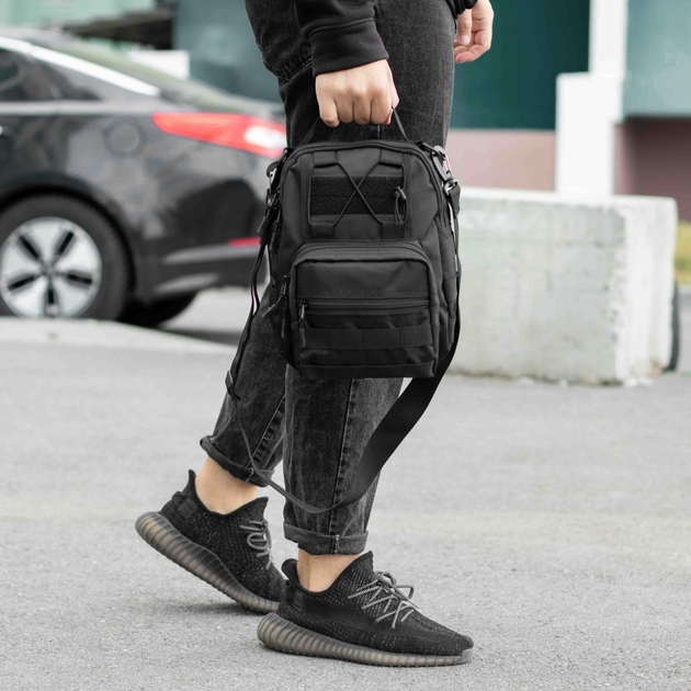 Мужская сумка нагрудная слинг через плечо Cord с системой MOLLE одно лямочный рюкзак на 8 литров