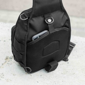 Men's chest bag, sling over the shoulder Cord with MOLLE system, one strap backpack for 8 liters