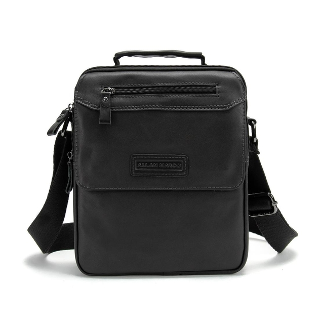 Чоловіча сумка месенджер через плече з натуральної шкіри з ручкою повсякденна середня