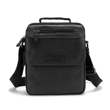 Men's messenger bag over the shoulder made of genuine leather with handle, casual, medium