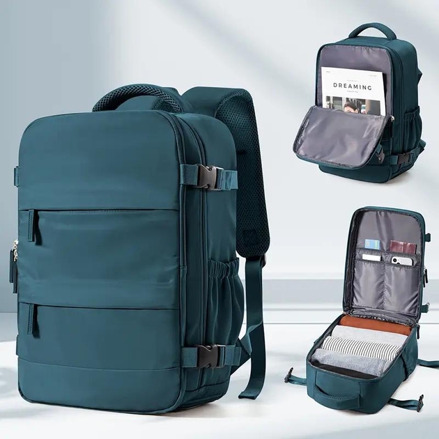 Рюкзак для ручної поклажі 40*25*20 ryanair wizzair водонепроникний бірюзовий