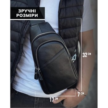 Men's leather sling bag over the shoulder