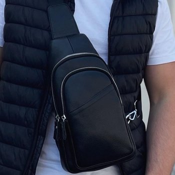 Men's leather sling bag over the shoulder