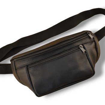 Women's and men's leather banana bag (shoulder belt) genuine leather