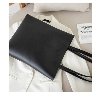 Schwarze Shopper-Tasche aus Kunstleder für Damen