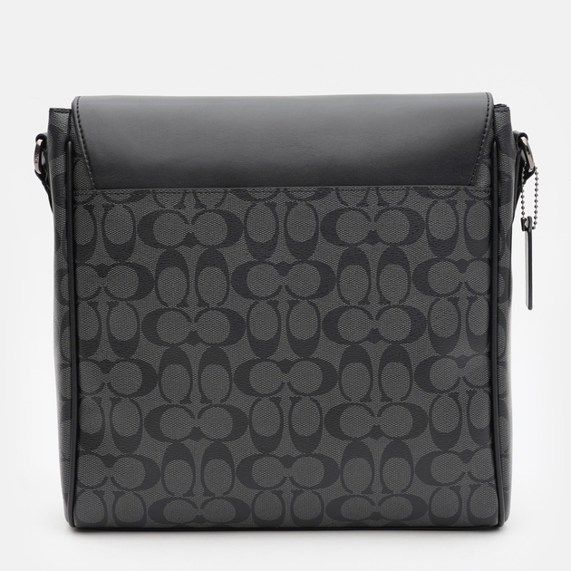 Men's tablet shoulder bag made of genuine leather, medium