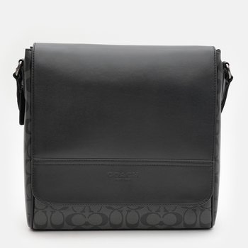 Men's tablet shoulder bag made of genuine leather, medium